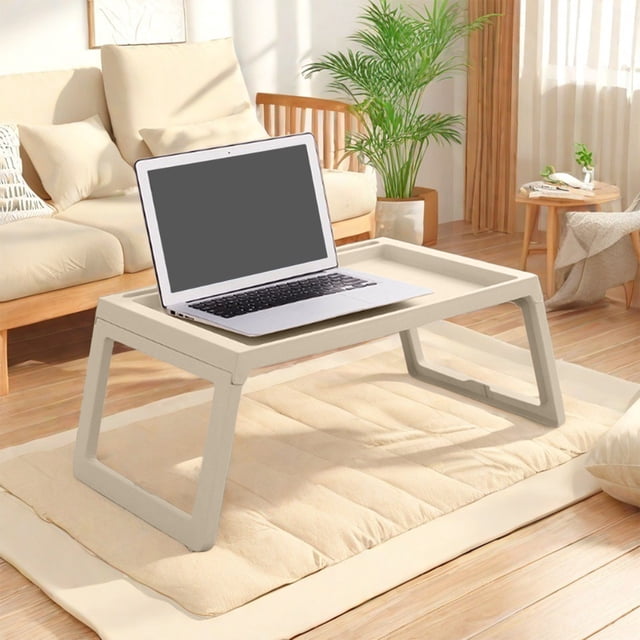 Plastic Folding Table for Bed and Sofa Use, Portable Laptop Desk with Foldable Legs, Ideal for Studying, Working, and Eating, Multi-Functional and Space-Saving