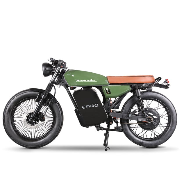 EMMO NOMADO Cafe Racer Electric Motorcycle - 72V20Ah Removable SLA Battery - 40-50km Range - QS Torque Motor - Champagne Silver