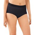 thumbnail image 1 of Bali Womens One Smooth U All Around Smoothing Brief, 6, Black  White Dot, 1 of 2