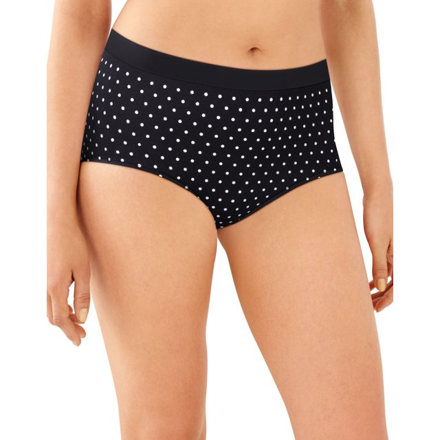 Bali Womens One Smooth U All Around Smoothing Brief, 6, Black White Dot