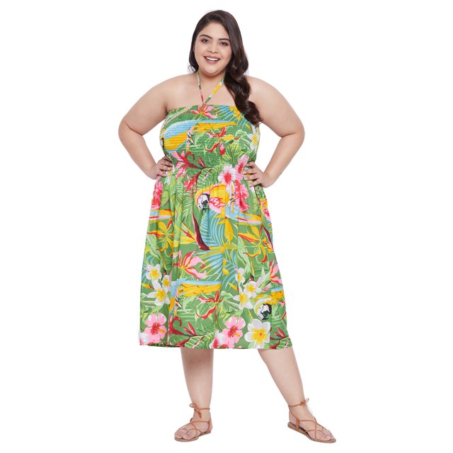 Oussum Robe Tube Courte pour Femmes Sans Manches, Robes d'Été, Vert
