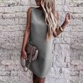 thumbnail image 1 of Gspmoly Robes d'Été, Mode Femmes Couleur Col Rond Dos Nu Sans Manches Robe Confortable Décontractée Robe de Cocktail Liquidation, 1 of 1