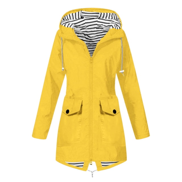 2025 Femmes Veste de Pluie Unie Femmes Col Roulé Chandails à Capuchon Veste Manches Longues Décontractée Extérieur Grande Taille à Capuche en Molleton Veste à Capuche Femmes Coupe-Vent Ample