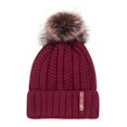 thumbnail image 1 of Women‘S Warm Solid Thicken Wool Hat Stripe Knit Windproof Cap, 1 of 5
