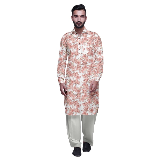 Atasi Classic PathaniKurta Pajama for Boys Rayon Front Pocket Kurta Set
