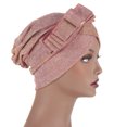 thumbnail image 4 of CEHVOM Women Solid Beading India Hat Muslim Ruffle Chemo Hat Beanie Wrap Cap, 4 of 5