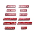 thumbnail image 1 of Tool Bag Category 12 Pack Toolbox Labels for 12 Organizers 3D Printed General Organization for Steel Toolboxes Carts Drawers Cabinets, 1 of 4