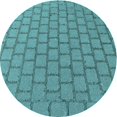 thumbnail image 1 of Ahgly Company Machine Washable Indoor Round Transitional Turquoise Green Area Rugs, 4' Round, 1 of 7