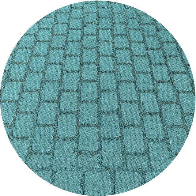 Ahgly Company Machine Washable Indoor Round Transitional Turquoise Green Area Rugs, 4' Round