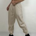 thumbnail image 2 of FAIWAD Men's Cargo Fleece Sweatpants Drawstring Stretch Elastic Waist Jogger Solid Color Sports Trousers, 2 of 4