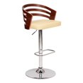 thumbnail image 1 of Armen Living Adele Contemporary Leather Swivel Barstool in Cream, 1 of 3