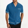 thumbnail image 2 of Dagugfen Mens T Shirts Button up Short Sleeve Lapel V Neck Fitted Breathable Comfy Casual Knit Tops, 2 of 9