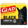 thumbnail image 4 of GLAD Sacs à Ordures Noirs - Grands 90 Litres, 30 Sacs (8/caisse), 4 of 6