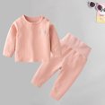 thumbnail image 5 of vdgthytj Toddler Baby Baby Girl Fall Clothes Ribbed Crewneck Long Sleeve Tops and High Waisted 2 Piece Matching Outfit, 5 of 5