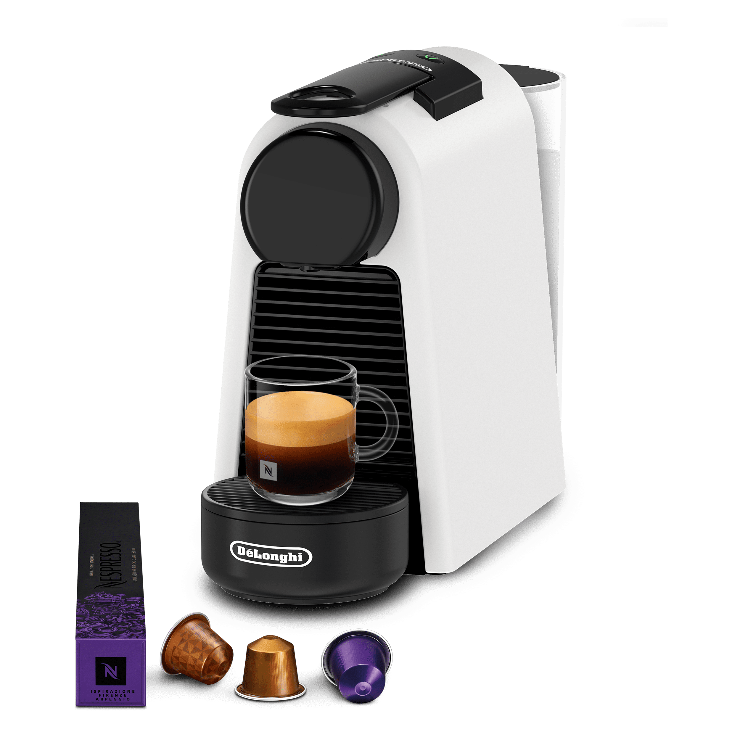 Nespresso Essenza Mini Espresso Coffee Machine by DeLonghi, Matt White