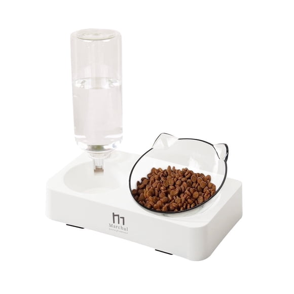 Marchul Ensemble de Bols Inclinés pour Chat pour Nourriture et Eau, Plats Surélevés pour Chiots