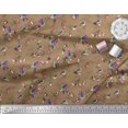 thumbnail image 2 of Soimoi Brown Cotton Poplin Fabric Cage & Humming Bird Printed Fabric 1 Yard 42 Inch Wide, 2 of 5