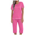 thumbnail image 1 of HNMKIU Plus Size Pajamas Women's Two Piece Home Wear V Neck Top Shorts Pajamas Set, 1 of 4