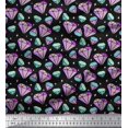 thumbnail image 1 of Soimoi Black polyester Crepe Fabric Star & Diamond Geometric Print Fabric by Yard 42 Inch Wide, 1 of 1