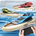 thumbnail image 2 of Bateau de Course RC 2.4GHz Télécommande Rapide pour Piscine & Lac Jouets d'Été pour Enfants en Plein Air, 2 of 11