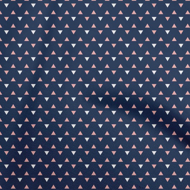 oneOone Cotton Cambric Navy Blue Fabric Geometric Sewing Craft Projects Fabric Prints By Yard 56 Inch Wide