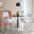 thumbnail image 2 of Modern Stackable Dining Chairs, Waterproof Plastic Seat with Ergonomic Back, Metal Legs, Easy Assembly, Space-Saving Kitchen Chairs for Dining Room, Indoor Outdoor Use, 45.5x40x76.5cm, 2 of 7