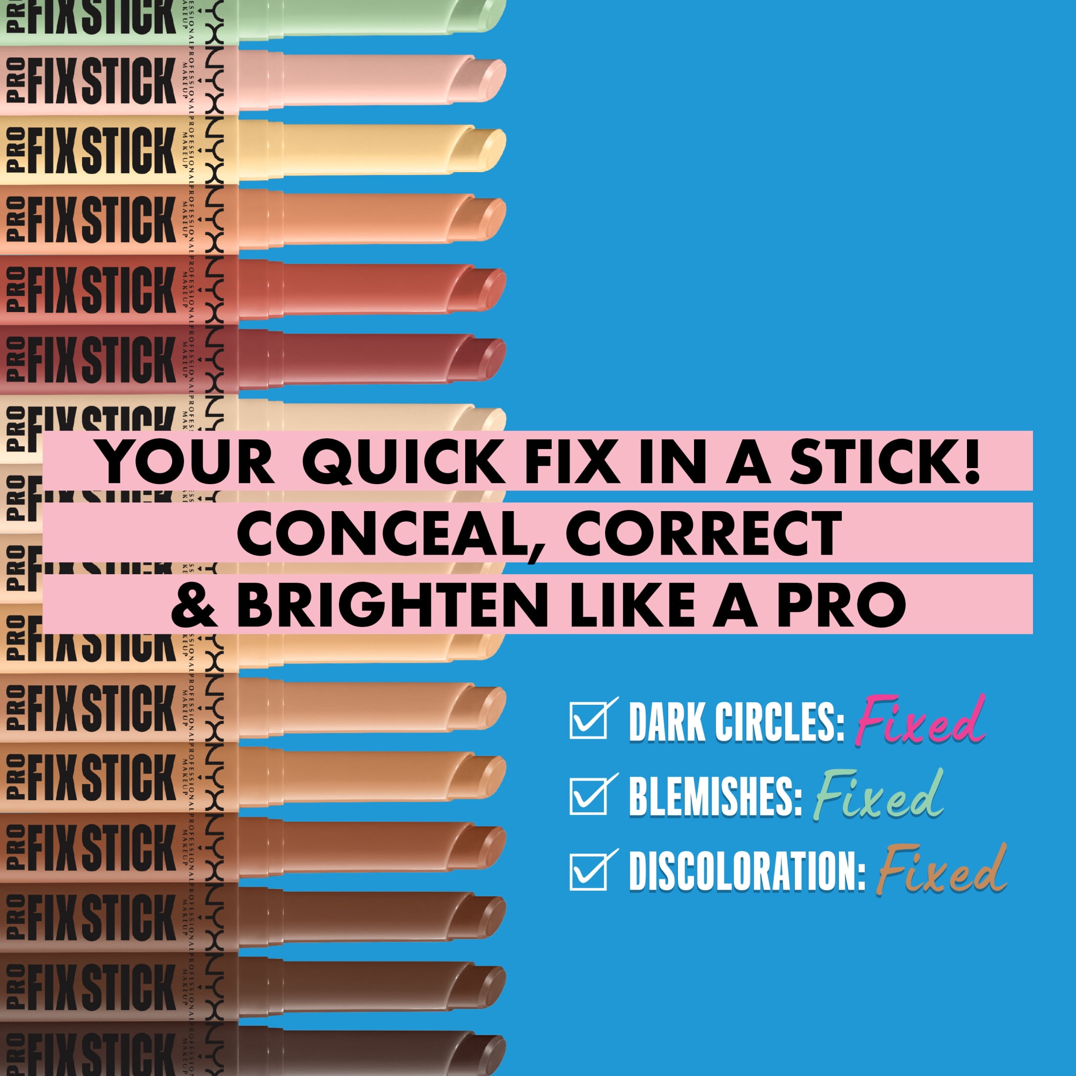NYX PROFESSIONAL MAKEUP, Cache-cernes correcteur en bâton Pro Fix, Infusé d'acide hyaluronique, Formule en crème - 11 Cinnamon