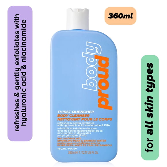Body Proud - Nettoyant pour le corps avec acide hyaluronique Thirst Quencher - 100 % Végane - 360 ml
