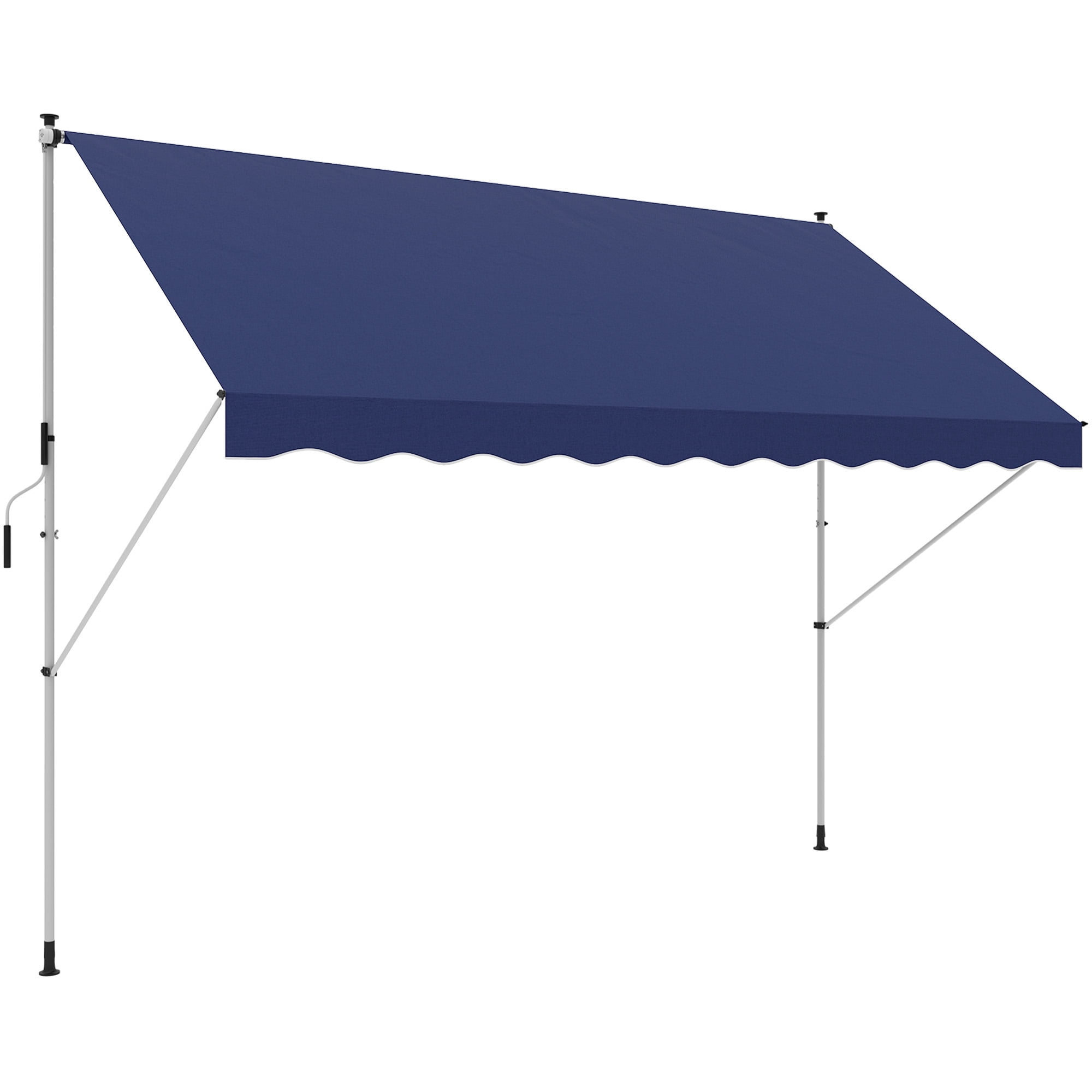 Outsunny Auvent Rétractable 10 X 5 Pi, Abri Pare-Soleil, Bleu Marine