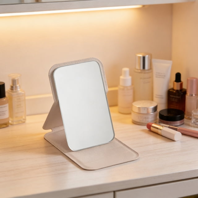 Dvkptbk mini mirror Foldable Hand Mirror Portable Makeup Mirror Vintage Style Compact Mirror Large Princess Vanity Mirror Folding Cosmetic Mirror
