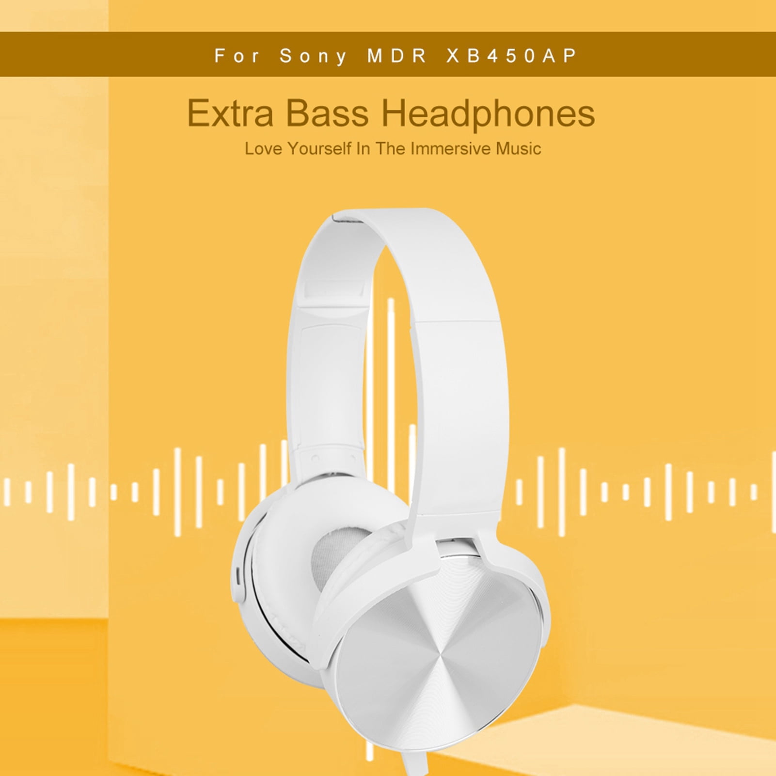 Casques d'Écoute, à la Mode Simple Couverture d'Oreille Douce Casque de Basse Métal Bandeau Réglable Télescopique pour MDR XB450AP
