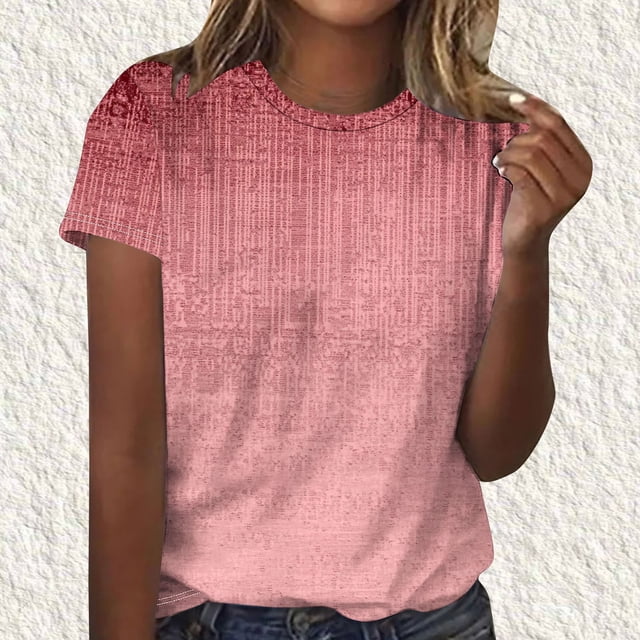 Soki Graphic Printed Tee Short Sleeved Round Neck Tops for Women