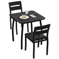 thumbnail image 1 of 3 Piece Dining Table Set for 2 – Space-Saving Kitchen Table with Metal Frame, Wood Grain Top, Upholstered Chairs – Perfect for Small Dining Room, Apartment, Studio, 1 of 9
