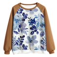 thumbnail image 3 of Sweat-shirts à Col Rond pour Femmes Pulls Décontractés Imprimés à Fleurs Ample Sweat-Shirt Doux Automne Vêtements, 3 of 3