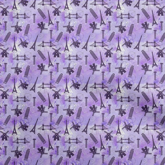 oneOone Georgette Viscose Purple Fabric Travel Sewing Craft Projects Fabric Prints By Yard 42 Inch Wide