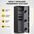 thumbnail image 3 of Silkight 5-10 Gun Safe, Biometric Long Gun Safes with Fingerprint & Inner Cabinet, Quick Access Gun Cabinet with Backlit Keypad & LED Light, Adjustable Racks, Removable Shelf for Rifle and Pistols, 3 of 8
