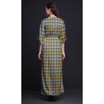 thumbnail image 2 of Bimba Rayon Gingham Check Ladies Long Gown Boho Beach Cocktail Party Maxi SlitDress-Small, 2 of 6