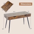thumbnail image 3 of Gymax Bureau d'Ordinateur Bureau de Bureau Mi-Siècle Moderne Bureau d'Écriture en Bois Noyer Rustique et Noir, 3 of 10