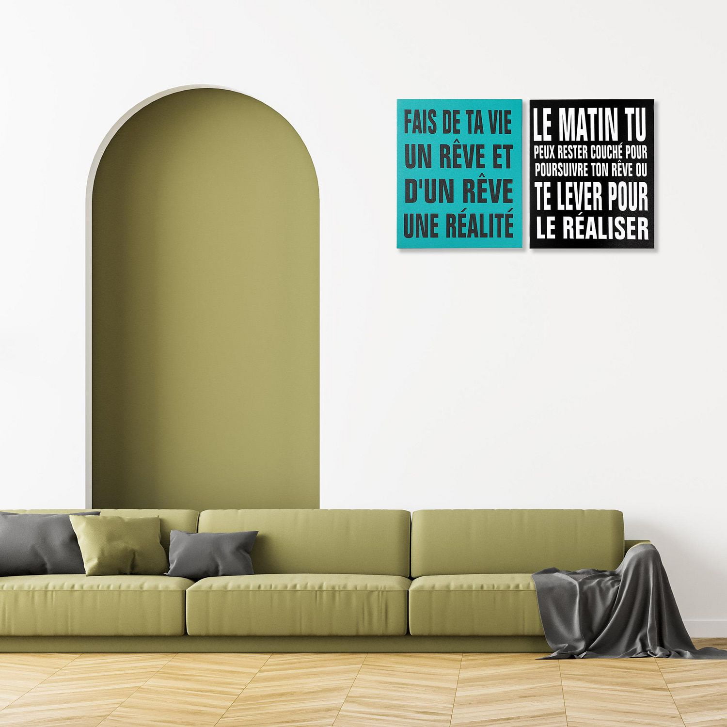 IH Casa Decor Canvas Wall Sign Reve Asstd - Ensemble De 2