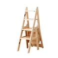 thumbnail image 4 of Tnarru Folding Step Ladder Chair Library Stairs Chair for Indoor Living Room Outdoor Wood, 4 of 8