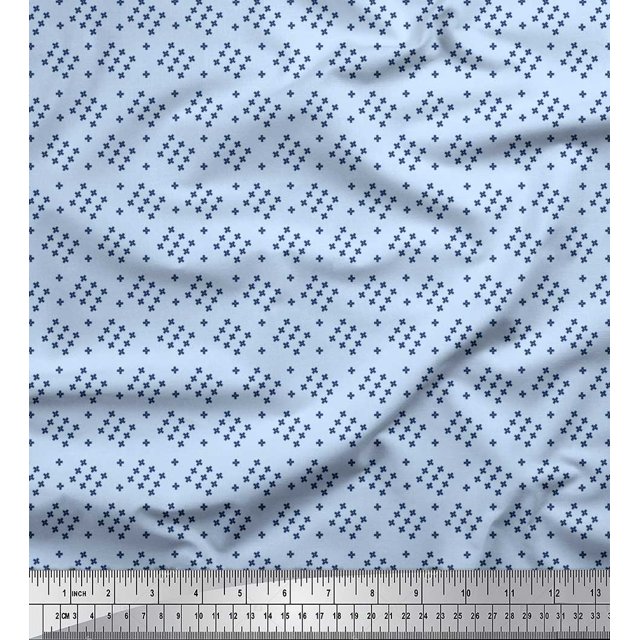 Soimoi Cotton Poplin Fabric Plus Sign Shirting Print Sewing Fabric Yard 56 Inch Wide