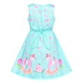 thumbnail image 2 of Girls Dress Green Unicorn Flower Summer Sundress 6 Years, 2 of 8