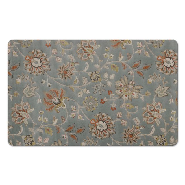 20x32 Inch Green Floral Accent Rug - Modern Washable, Non-Slip Carpet for Bedroom, Bathroom, Entryway and Laundry Room - Distressed Small Area Rug