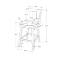 thumbnail image 4 of Monarch Specialties Bar Stool, Set Of 2, Swivel, Counter Height, Kitchen, Wood, Pu Leather Look, White, Grey, Transitional, 4 of 4