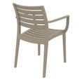 thumbnail image 2 of Compamia Artemis Outdoor Patio Dining Arm Chair in Taupe, 2 of 9