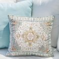 thumbnail image 5 of Light Green Boho Throw Pillow Covers Set of 2 Monaco Rug Carpet Double Sided Pattern Cotton Soft Pillow Case Cushion Cover Pillowcase for Garden Couch Sofa Bed Decorative 16x16 inch, 5 of 5