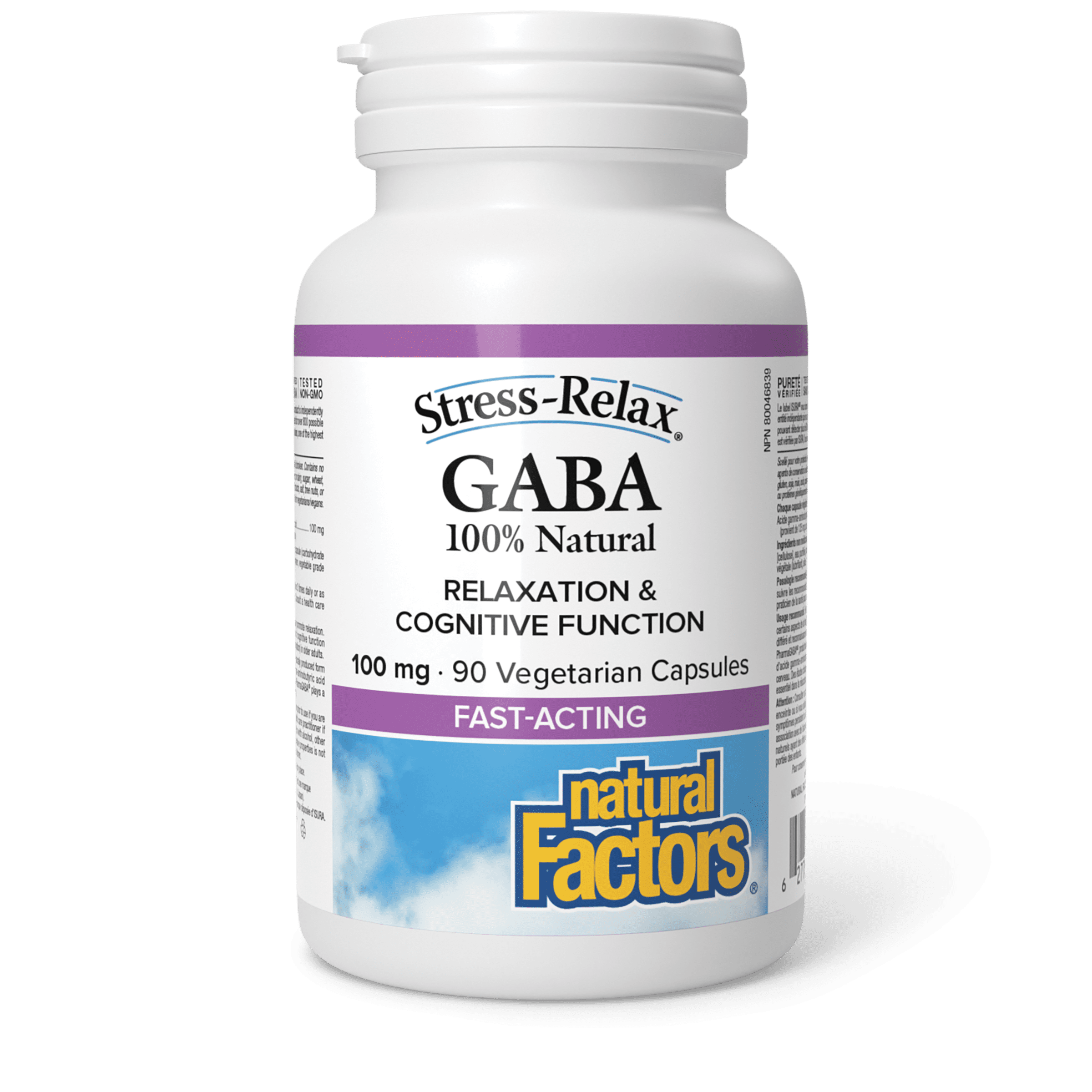 Natural Factors 100% Natural GABA 100 mg 90 Vegetarian Capsules