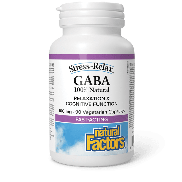 Natural Factors 100% Natural GABA 100 mg 90 Vegetarian Capsules