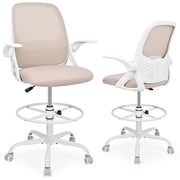Moustache Drafting Chair Tall Office Chair, Ergonomic Computer Standing Desk Chair with Footrest Ring