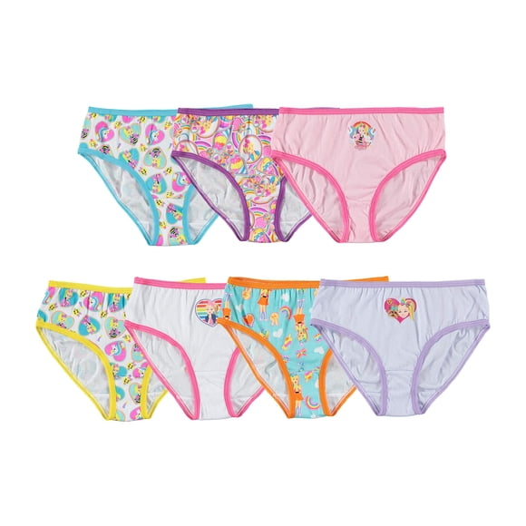 JoJo Siwa Sous-vêtements pour Filles, Multipacks Disponibles en Tailles 4, 6, 8 et 10, Lot de 7, 100 % Coton Peigné, 6